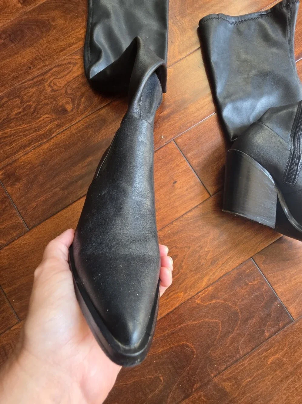 Steve Madden Claro Black Pointed Toe Over The Knee Boots Sz 8.5